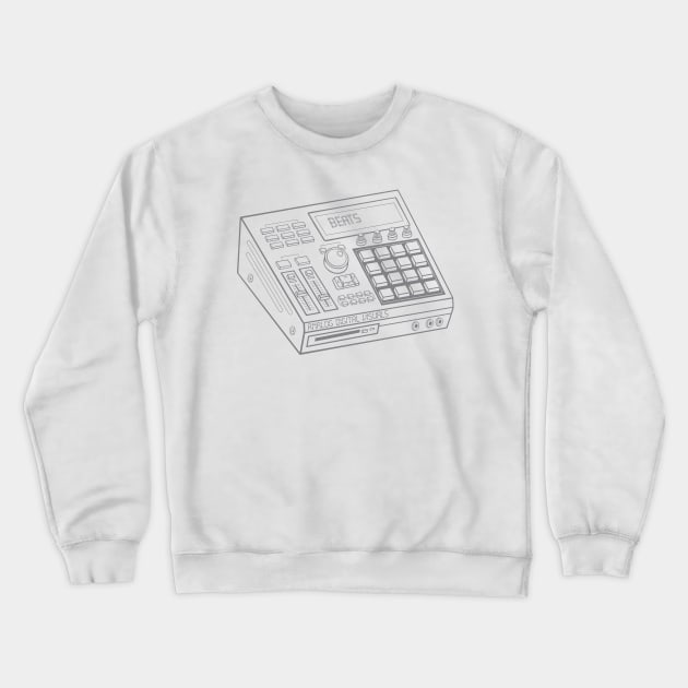 Beat Maker (Gray Lines) Analog / Music Crewneck Sweatshirt by Analog Digital Visuals